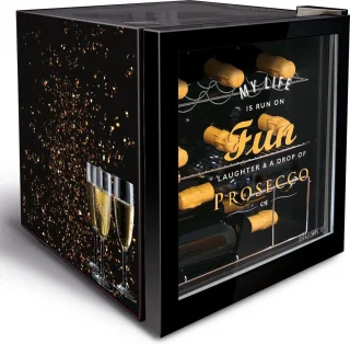 Husky KK50-PROSECCO Mini koelkast 46L Retro glazen deur