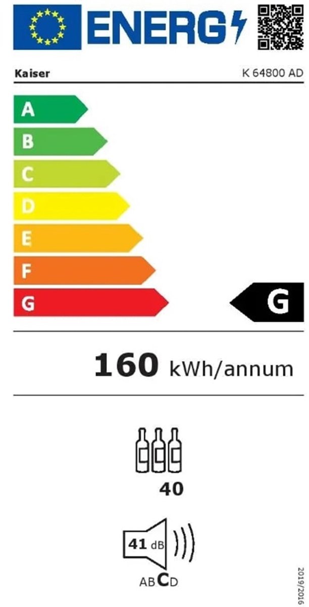 Wat vinden we goed aan de Kaiser K 64800 AD inbouw wijnkoelkast 20 flessen