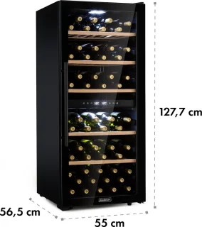 Klarstein Barossa 102 Duo Wijnkoelkast 102 flessen zwart
