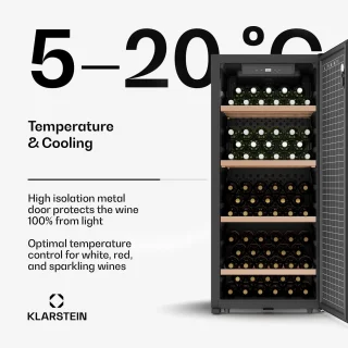 Klarstein CellarMax vrijstaande wijnkoeler 114 flessen