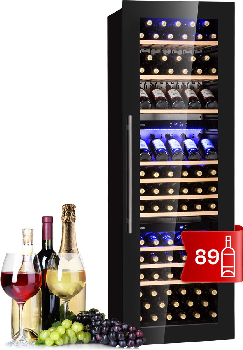 De Klarstein Inbouw Wijnkoelkast 246L 3 Zones 89 Flessen in één oogopslag