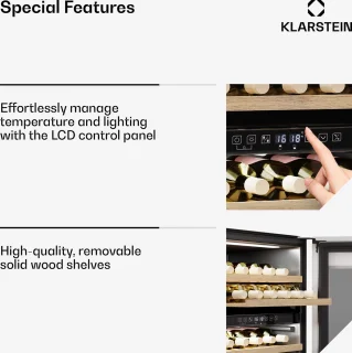 Klarstein Rhone 36 Duo Wijnkoelkast Zwart Wit