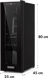 Klarstein Shiraz 12 Slim Uno Wijnkoelkast 32L Zwart