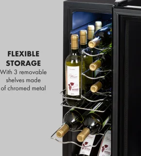 Klarstein Shiraz 12 Slim Uno Wijnkoelkast 32L Zwart