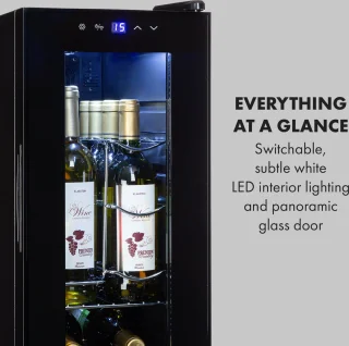 Klarstein Shiraz 12 Slim Uno Wijnkoelkast 32L Zwart