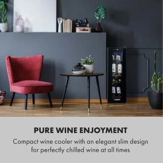 Klarstein Shiraz 12 Slim Uno Wijnkoelkast 32L Zwart