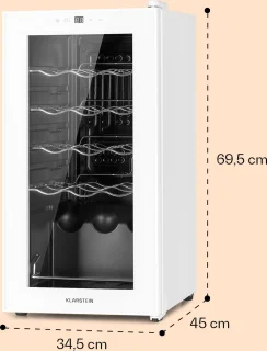 Klarstein Shiraz 15 Slim Uno Wijnkoelkast Wit 44L