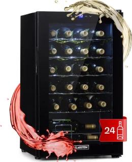 Klarstein Shiraz 24 Uno Wijnkoelkast Zwart 63L 24 Flessen