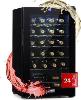 Klarstein Shiraz 24 Uno Wijnkoelkast Zwart 63L 24 Flessen