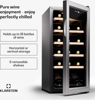 Klarstein Shiraz Premium Smart 18 Wijnkoelkast Zilver