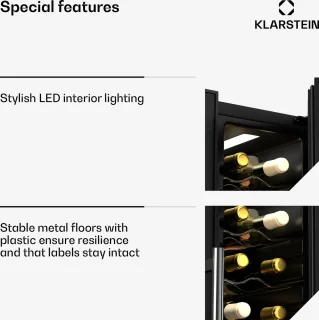 Klarstein Shiraz Wijnkoelkast 2-zones zwart