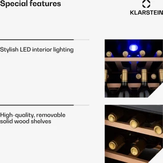 Klarstein Vinamour 12 Uno Wijnkoelkast Zilver