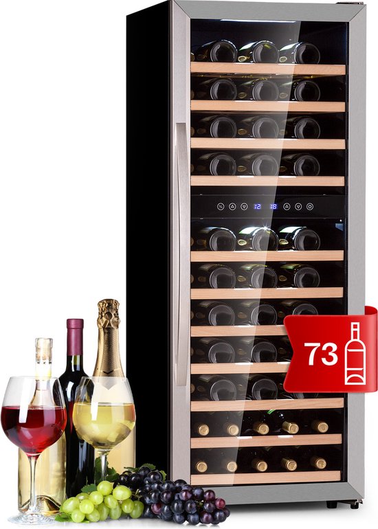 Klarstein Vinamour 73 Duo Wijnkoelkast 2 Zones 192L Zwart/Zilver review