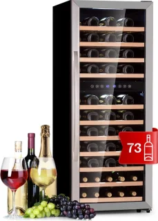 Klarstein Vinamour 73 Duo Wijnkoelkast 2 Zones 192L Zwart/Zilver