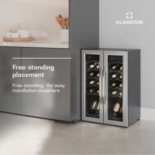 Klarstein Vinamour Wijnkoelkast 2 zones 7 schappen zwart