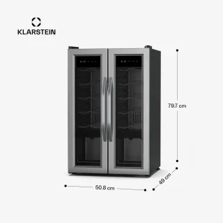 Klarstein Vinamour Wijnkoelkast 2 zones 7 schappen zwart