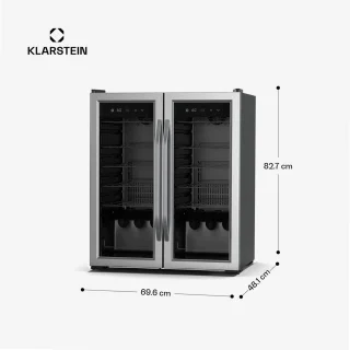 Klarstein Vinamour Wijnkoelkast Zwart 2 Zones 7 Schappen