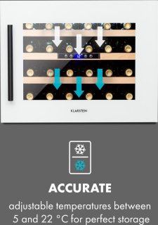 Klarstein Vinsider 24 Uno Inbouwwijnkoelkast Wit