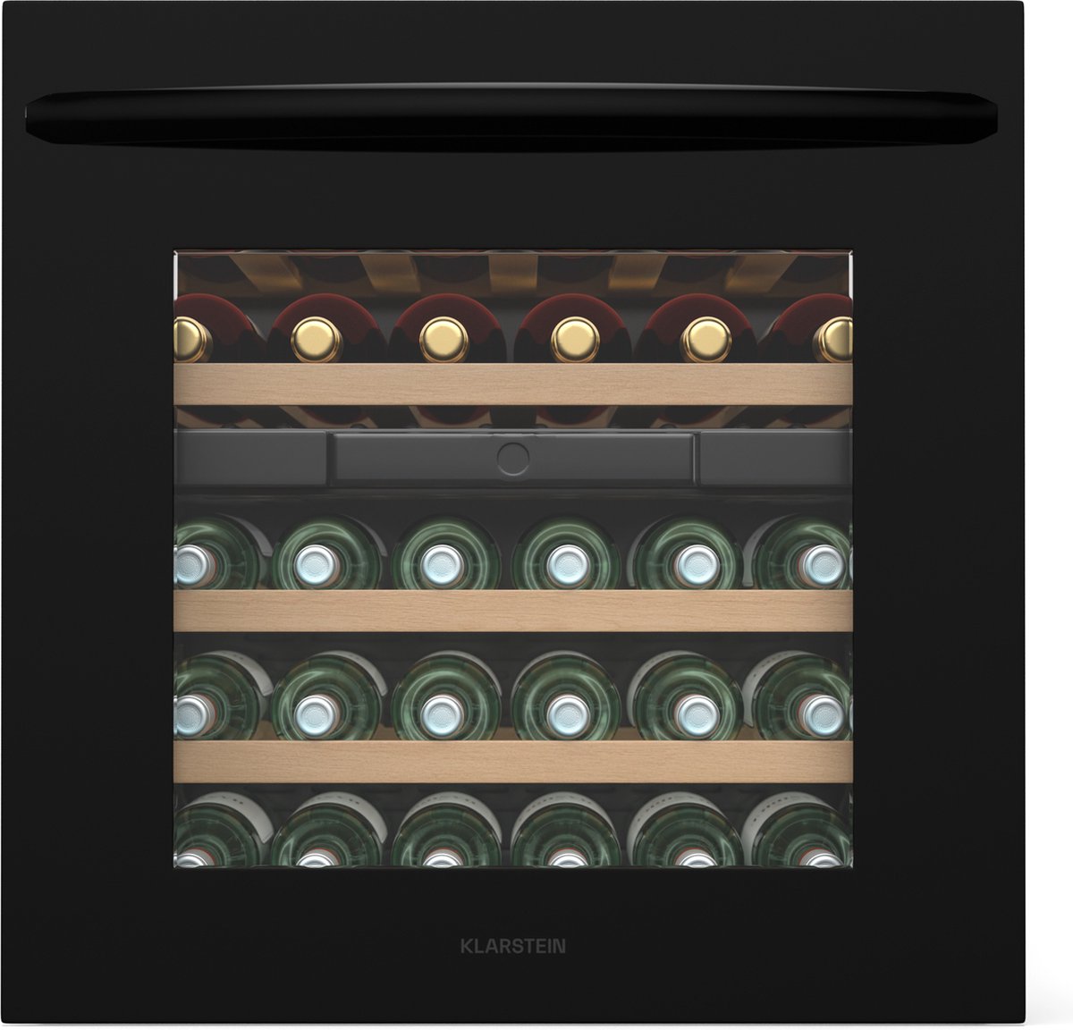 De Klarstein Vinsider 30 Duo Inbouw Wijnkast Zwart in één oogopslag