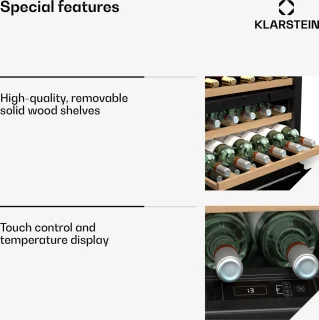 Klarstein Vinsider 30 Duo Inbouw Wijnkast Zwart