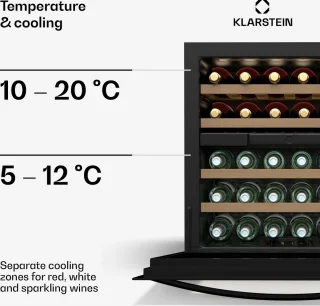 Klarstein Vinsider 30 Duo Inbouw Wijnkast Zwart