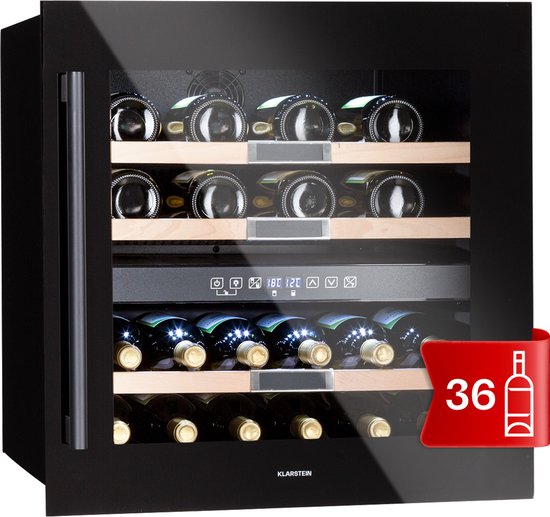 Klarstein Vinsider 36 Wijnkoelkast Roestvrij Staal Zwart review