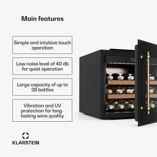 Klarstein Vinsider Victoria 28 Wijnkoelkast Zwart