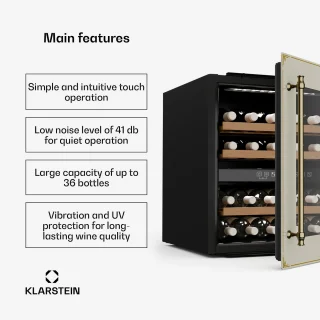 Klarstein Vinsider Victoria 36 wijnkoelkast crème