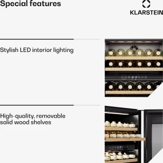 Klarstein Vinsider Victoria 36 Wijnkoelkast Zwart 36 Flessen