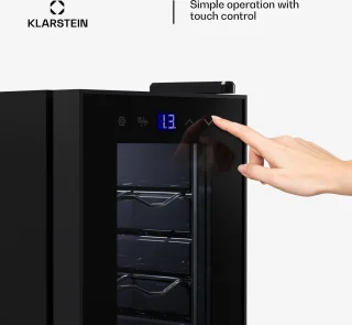 Klarstein Wijnkoelkast 50L Zwart 1 Zone Glazen Deur