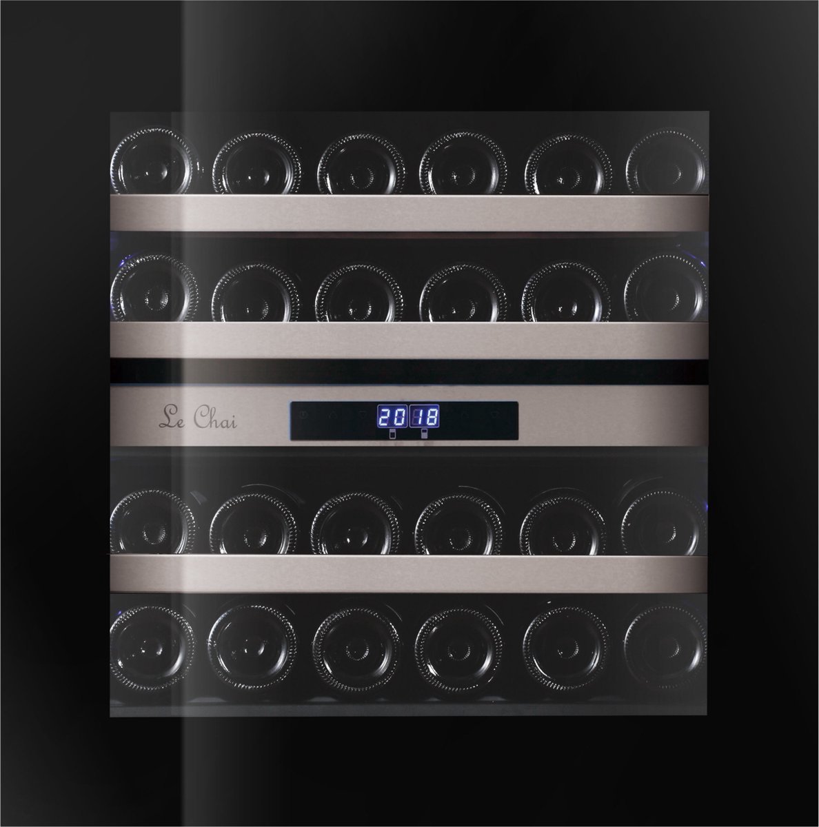 De Le Chai Inbouw Wijnkoelkast 60 cm 2-Zone Push Open in één oogopslag