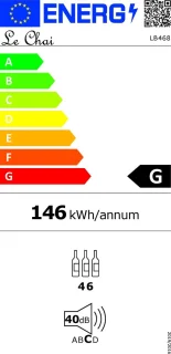 Le Chai LB468 Wijnklimaatkast 2 Zones RVS 46 Flessen