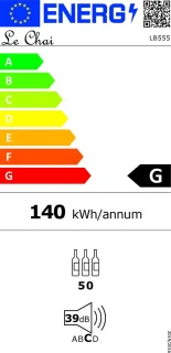Le Chai LB555 Inbouw Wijnkoelkast RVS 50 flessen