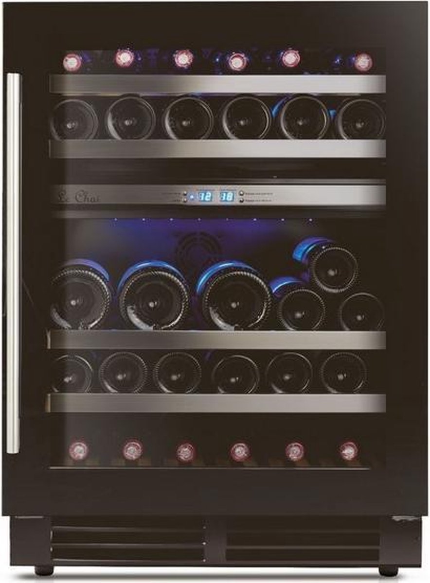 De Le Chai LBN 445 Wijnkoeler Inbouw Zwart 44 Flessen in één oogopslag