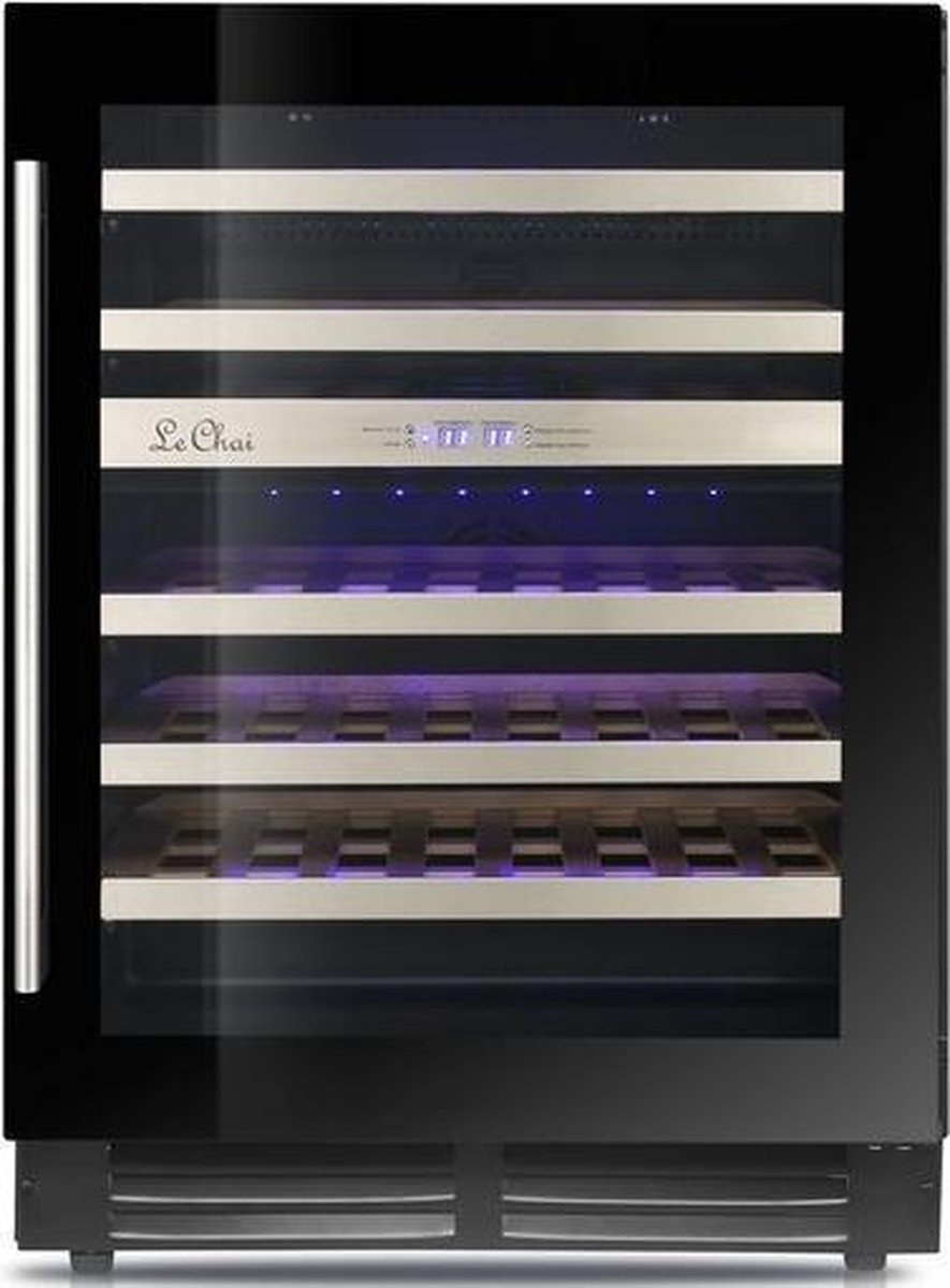 De Le Chai LBN 468 Wijnklimaatkast 2 Zones Inbouw Zwart 60cm 46 Flessen in één oogopslag
