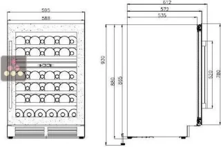 Le Chai LBN 468 Wijnklimaatkast 2 Zones Inbouw Zwart 60cm 46 Flessen