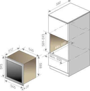 Le Chai LBN240POV Wijnklimaatkast Inbouw 60 cm 2 Zones