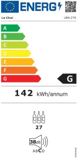Le Chai LBN270 Inbouw Wijnklimaatkast 60 cm 27 Flessen