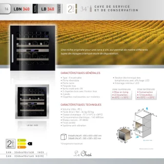 Le Chai LBN340 Inbouw Wijnklimaatkast 34 flessen Zwart