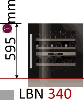 Le Chai LBN340 Inbouw Wijnklimaatkast 34 flessen Zwart