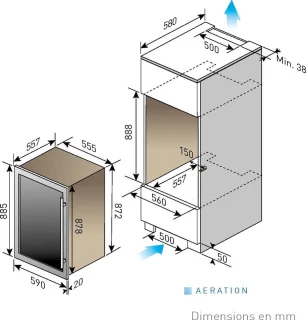 Le Chai LBN460POV Inbouw Wijnkoelkast 2 zones