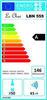 Le Chai LBN555 Inbouw Wijnklimaatkast 2 Zones Zwart 50 Flessen