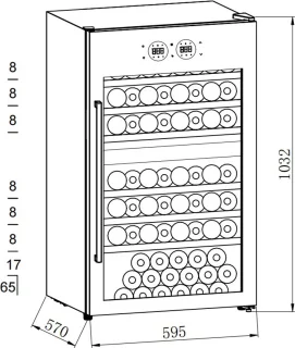 Le Chai LBN650F wijnkoelkast 2 zones 65 flessen