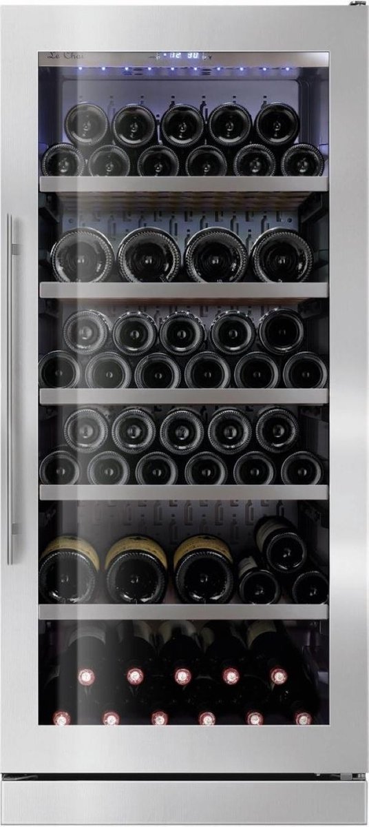 De Le Chai LM1220 Wijnkoelkast 122 flessen RVS vrijstaand in één oogopslag
