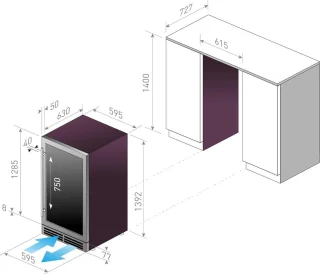 Le Chai LMN 1105 Wijnkoelkast Vrijstaand/Tussenbouw 110 Flessen