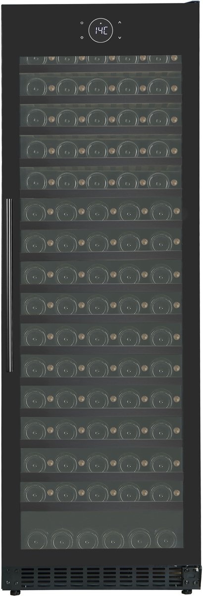 De Le Chai LMN1820F Vrijstaande Wijnkoelkast 1 Zone Zwart Glas 182 Flessen in één oogopslag