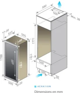 Le Chai LTN895 Inbouwwijnkast 178 cm