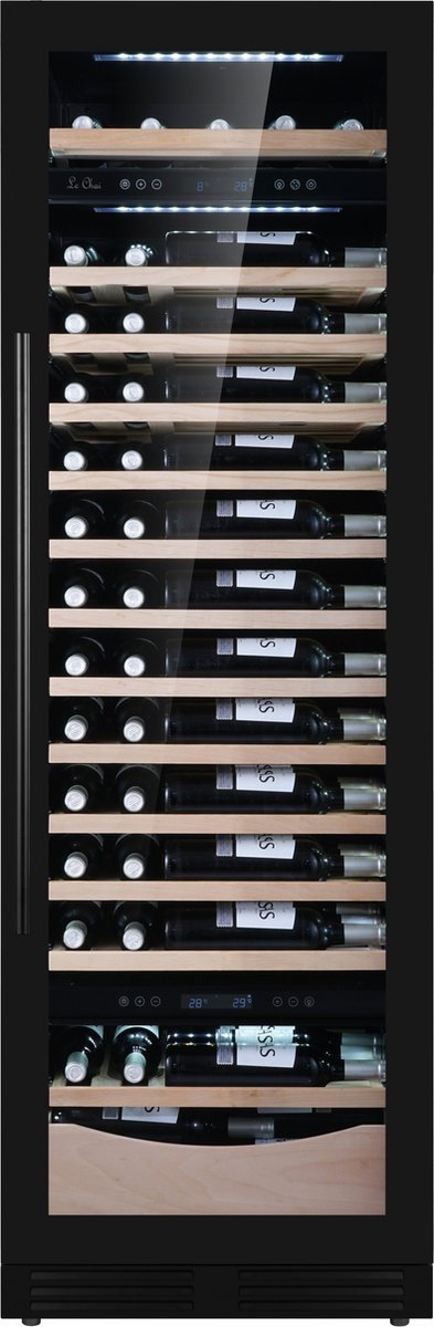 De Le Chai Wijnkoelkast 3 Zone 97 Flessen 13 Lades in één oogopslag