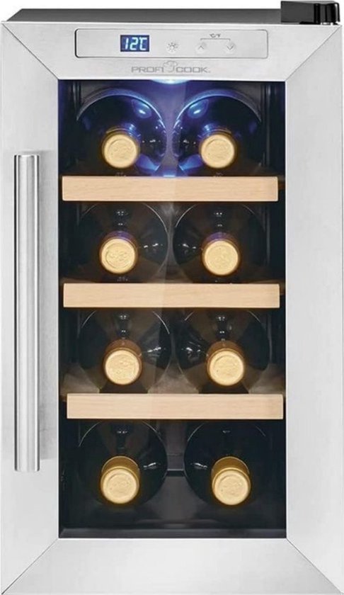 Luxe RVS Flessenkoelkast 8 Flessen Vrijstaand Zilver review