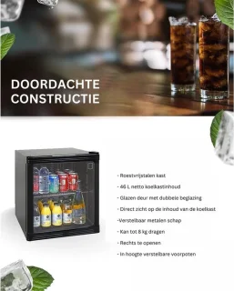 Luxe Wijnkoelkast Minibar 46L Zwart